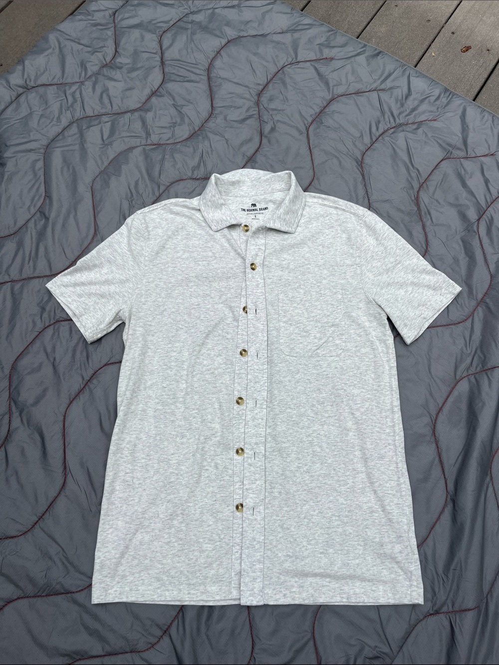 The Normal Brand Light Gray Short Sleeve Button-Down Shirt